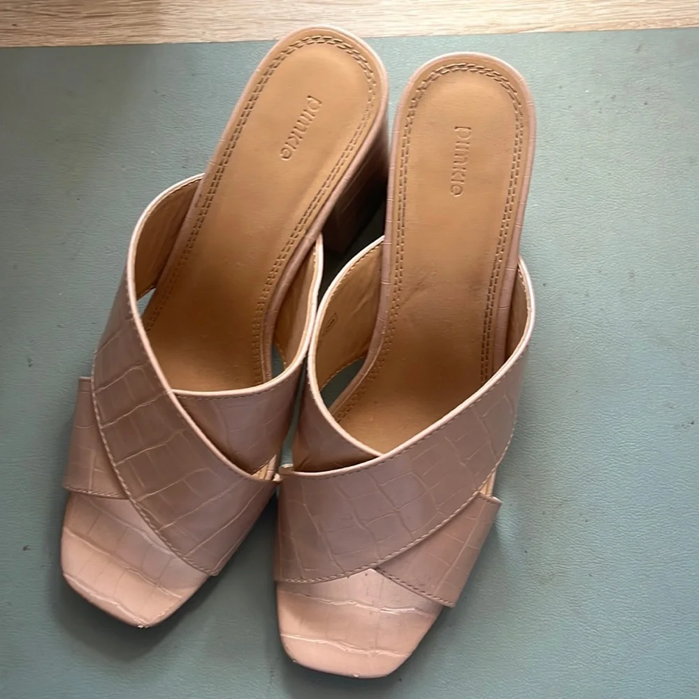 Blush Pink summer heels sandals - Picture 1 of 2